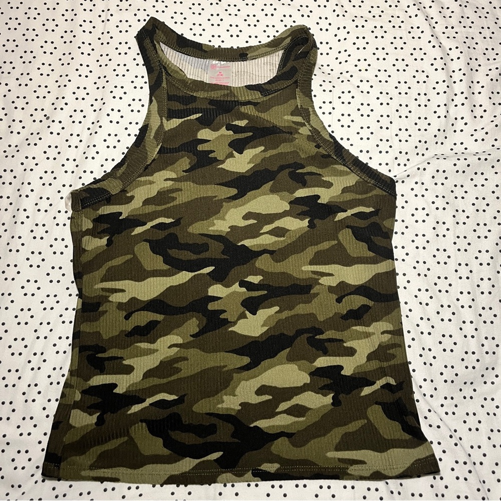 Camouflage muscle t shirt.
